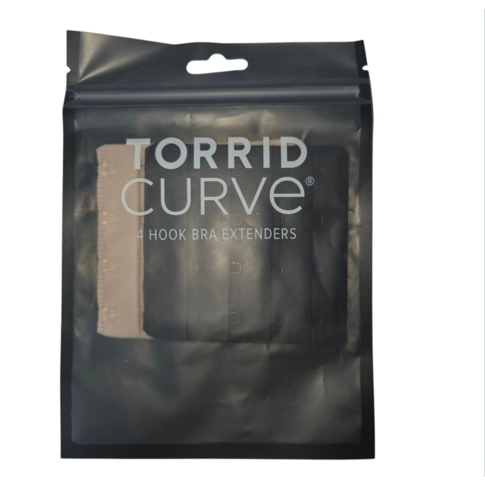 Torrid 2 Pack 4 Hook Bra Extender Cream & Black New